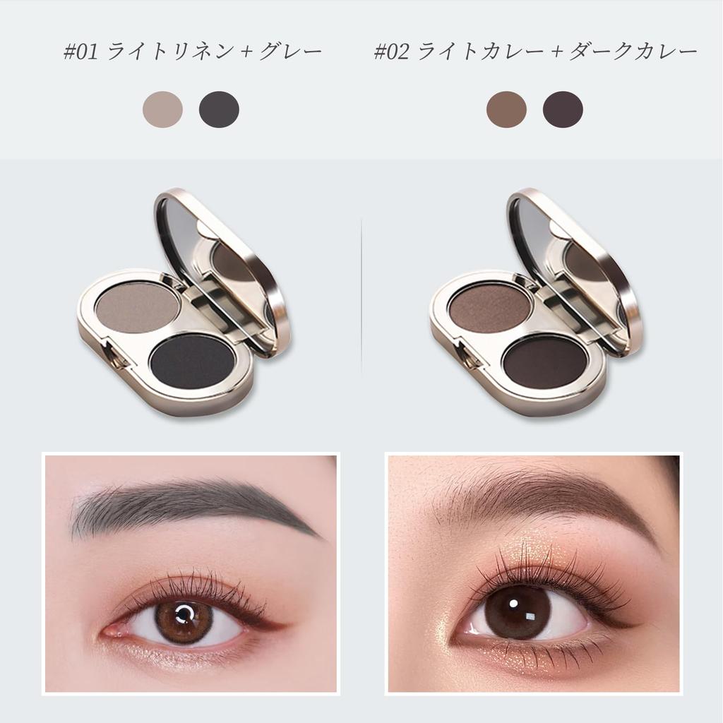 Aopoka Nose Eyebrow Powder with Natural 3D Hypoallergenic for Sensitive Skin & Mirror, Waterproof, Finish, Beginner-Friendly, Sweat-Resistant,