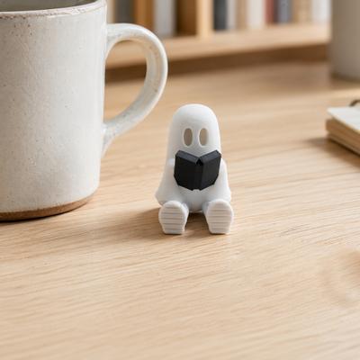 Фигурка призрака, читающего книгу, Милый призрак, 3D-печатная статуэтка