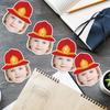 20pcs Firefighter Hat With Customized Face Sticker Personalized Age Birthday Paper Label Custom Sealing Stickers Party Supply