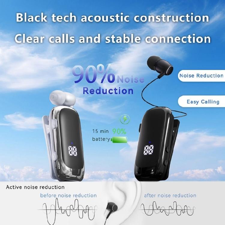Петличная Деловая Гарнитура Bluetooth-совместимая Наушник Звонок Вибрирующий Напоминание Голосовой Отчет Номера Беспроводная