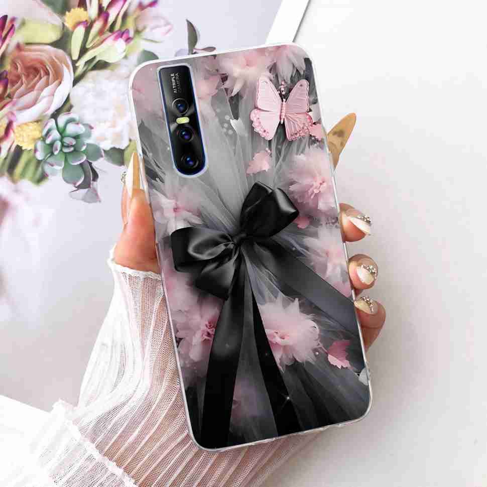 For Vivo V15 Pro Casing Soft Silicone Colorful Butterfly Cover For Vivo V 15 V15 VivoV15 Pro Fundas Capa Full Protective Case