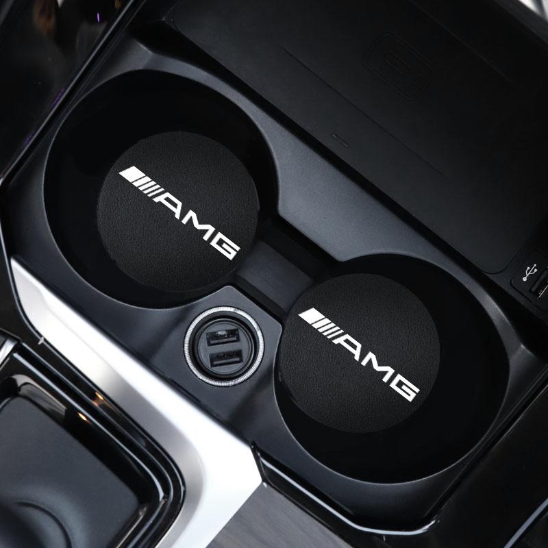 Car Water Cup Anti Slip Pad PU Water Cup Pad Accessories Car Hub Cap For Mercedes Benz AMG W214 W205 W204 W206 W213 W212 W211 W2