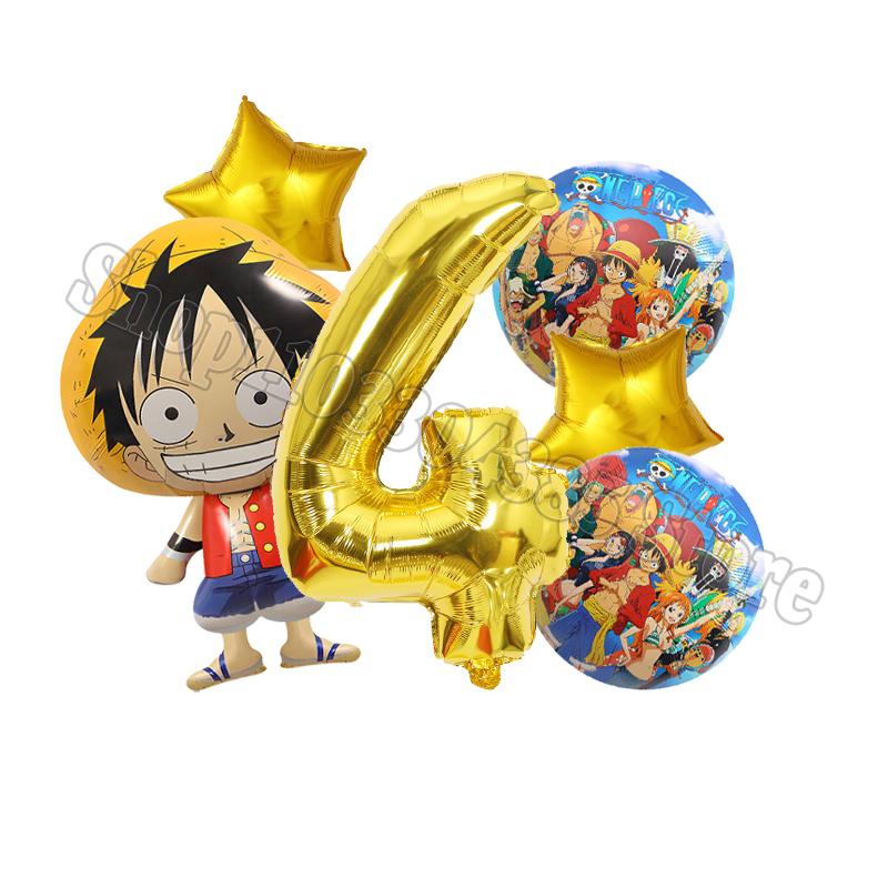 One Pieces Digit 1-10 Balloons Boys Anime Luffy Birthday Decoration Baby Shower Gender Reveal Party Supplies Kids Gift Hot Sales