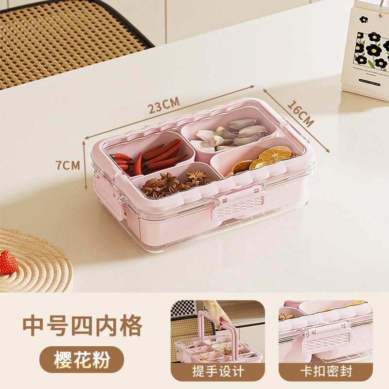 Modern Kitchen Organizer Snack Tray Plastic Food Storage Box 8 Compartments Divider BPA Free Leak-Proof Eco-Friendly Portable