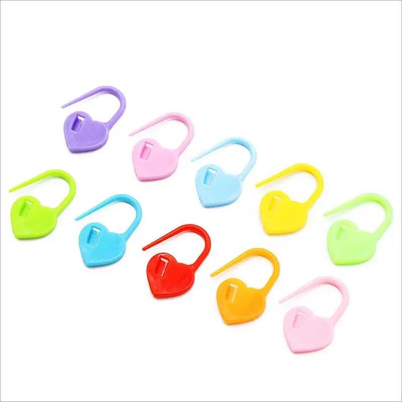 10pcs Plastic Resin Small Clip Locking Stitch Markers Crochet Latch Knitting Tools Needle Clip Hook Sewing Tool Mixed Color