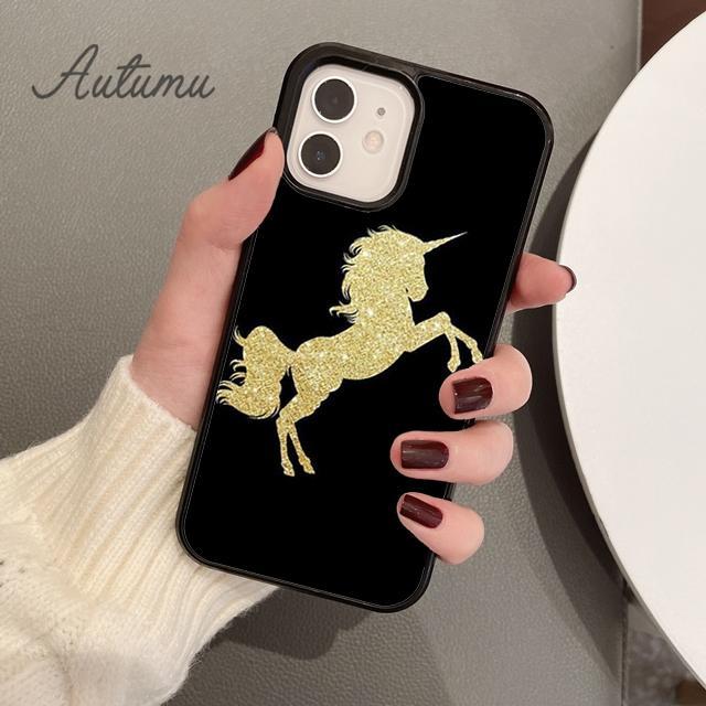Черный силиконовый чехол для телефона Horse Animal для iPhone 11 12 13 14 Pro Max mini X XR XS SE 2020 6S 7 8 Plus Samsung S21 S22