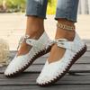 Large Size Handmade Soft Sole Casual Single Shoes for Women 2024 New Stone Pattern Casual Work Mom Shoes Soft Sole Women's Shoes