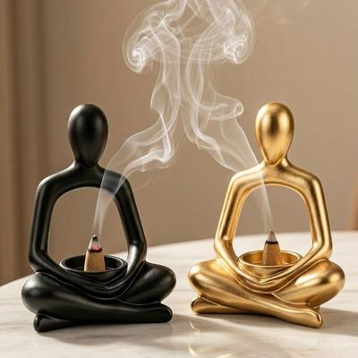 Minimalist Yoga Statue Incense Holder 3D Printed Sculpture Candle Holder Tea Room