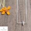Silver 925 Cross-shaped Necklace Side Cross N