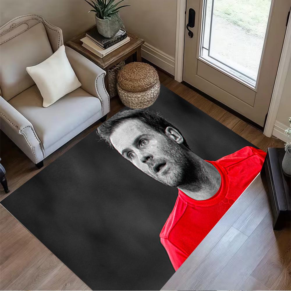 Zinedine Zidane's Profile Floor Mat Design for Outdoor Game Room Living Rooms Balcony Antislip Carpet Decorate Offices