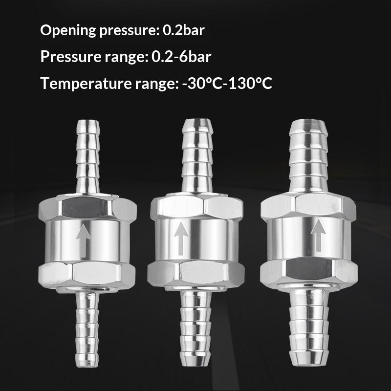 One-Way Non-Return Check Valve Aluminium Fuel Water Gas Air Vacuum Petrol Diesel 4 Size Valves 6/8/10/12Mm For Marine Automotive