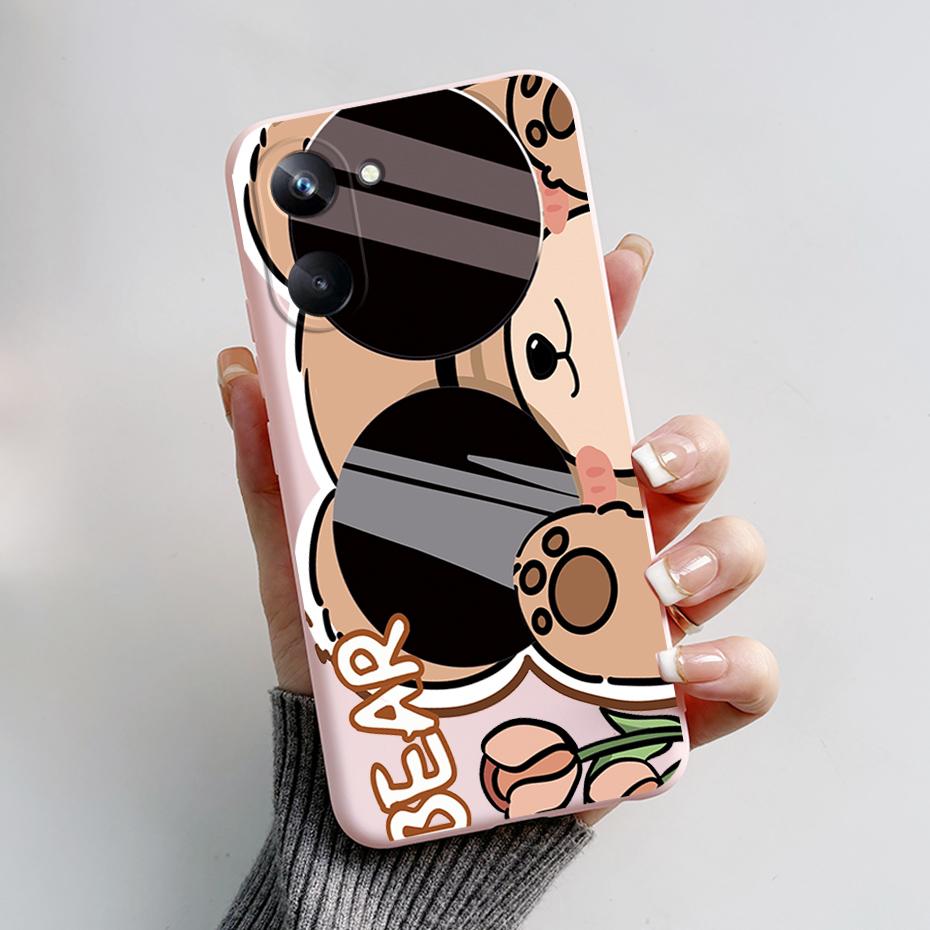 Чехол для телефона Oppo Realme 10 Pro+ Realme 10 Pro Plus 4G 5G Милый Панда Силиконовый Матовый Чехол Для Realme10 Pro+ Realme 10Pro+ Чехол