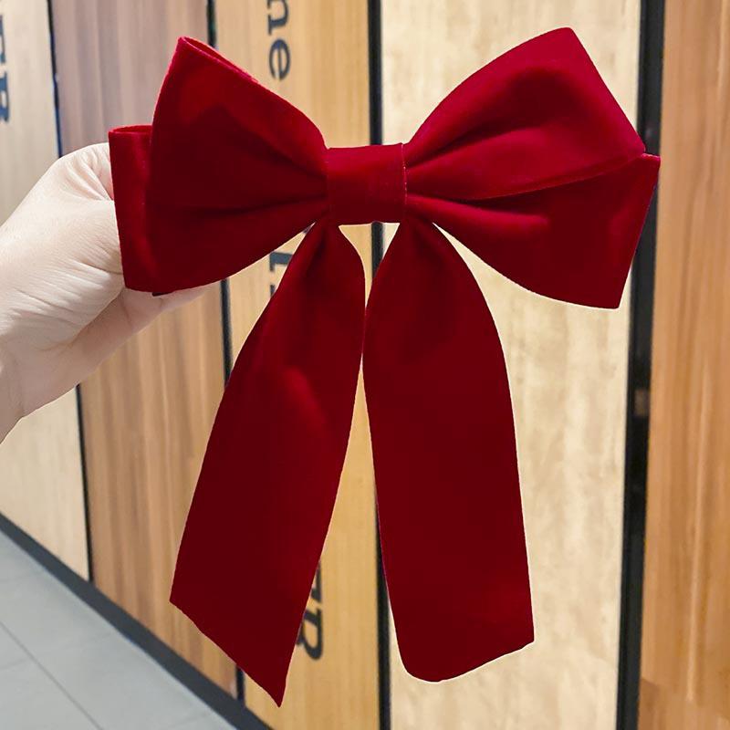 Elegant Velvet Bow Hair Clip Ribbon Bowknot Ponytail Barrette Hair Pin Women Girls Wedding Party Hair Accessories