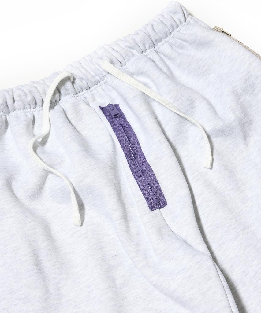 STIGMA Zipper Wide Jogger Pants White Melange