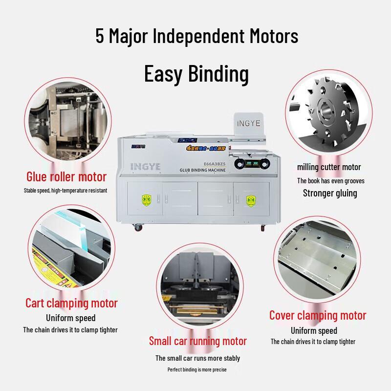 INGYE Automatic Wireless A3 Binding Machine with Paper Cutter CN plug (adapter included)