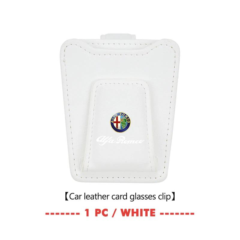 Car Sunglasses Holder Sun Visor Leather Hanger Ticket Card Clip For Alfa Romeo GT Stelvio F1 Brera Volante Tonale Gloria Disco kjn456