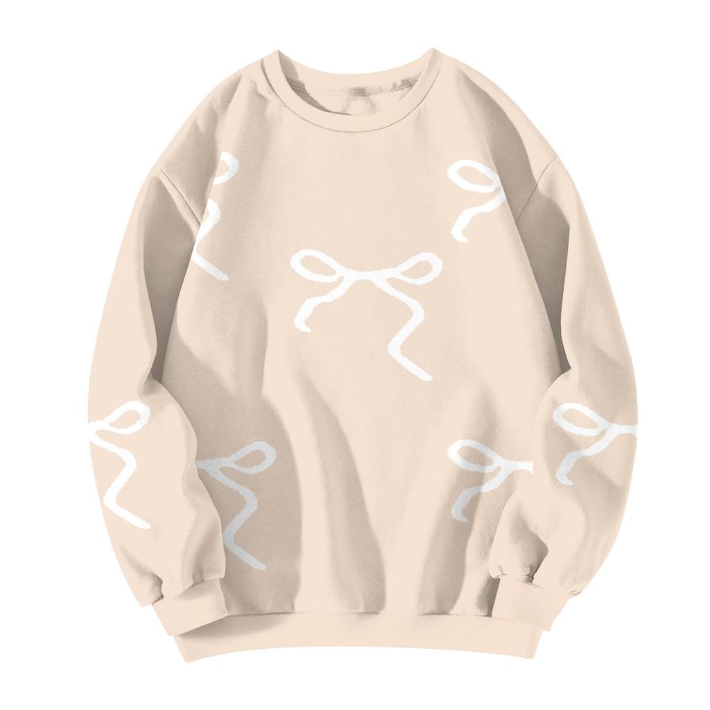 Women  Tops Women's Long Sleeve Sweatshirt Casual Crewneck Loose Fit Pollover Fleece Tops