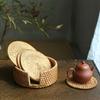 Vietnamese Rattan Coasters Set Handwoven Bamboo Heat Resistant Table Mats for Cups Bowls Plates