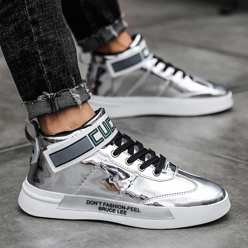 Мужские брендовые туфли Tide с высоким берцем из окрашенной кожи, повседневные полусапожки для прогулок и танцев для студентов-мужчин, все сезоны