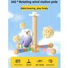 360° Rotatable Wood Bird Training Stand Birds Grinding Perch Holder  Pet Birds Entertainment