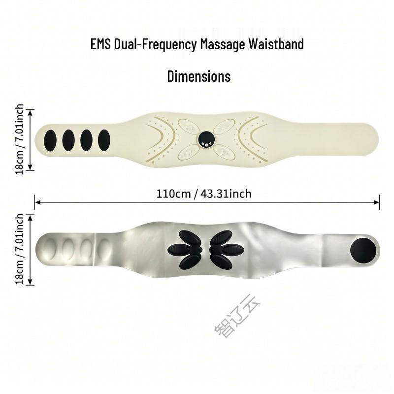 Двухчастотный импульсный массажный пояс для талии - Умная поясничная поддержка и фитнес-устройство для домашнего использования