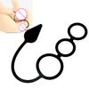 Men Time Delay Three Ring Cock Penis Lock Anal Butt Plug Prostate Massager Sex Toys