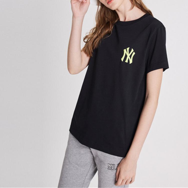 MLB T Shirts Unisex Black Crew Neck Moderate Straight Fit 31TS21931-50L