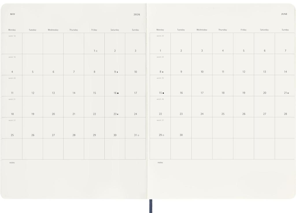 Moleskine 2026 Weekly Diary XL Sapphire Blue