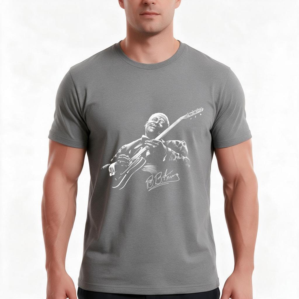 Bb King Tshirt Summer Casual Cotton Tee Oversized Streetwear Tops Vintage Graphic Print Loose Fit Short Sleeve 100 Cotton