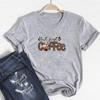 (Asian Size)Short Sleeve Women Print Lady Tee Top Coffee Love Summer Trend Fashion T Shirt Clothing Casual Female Graphic T-shirt