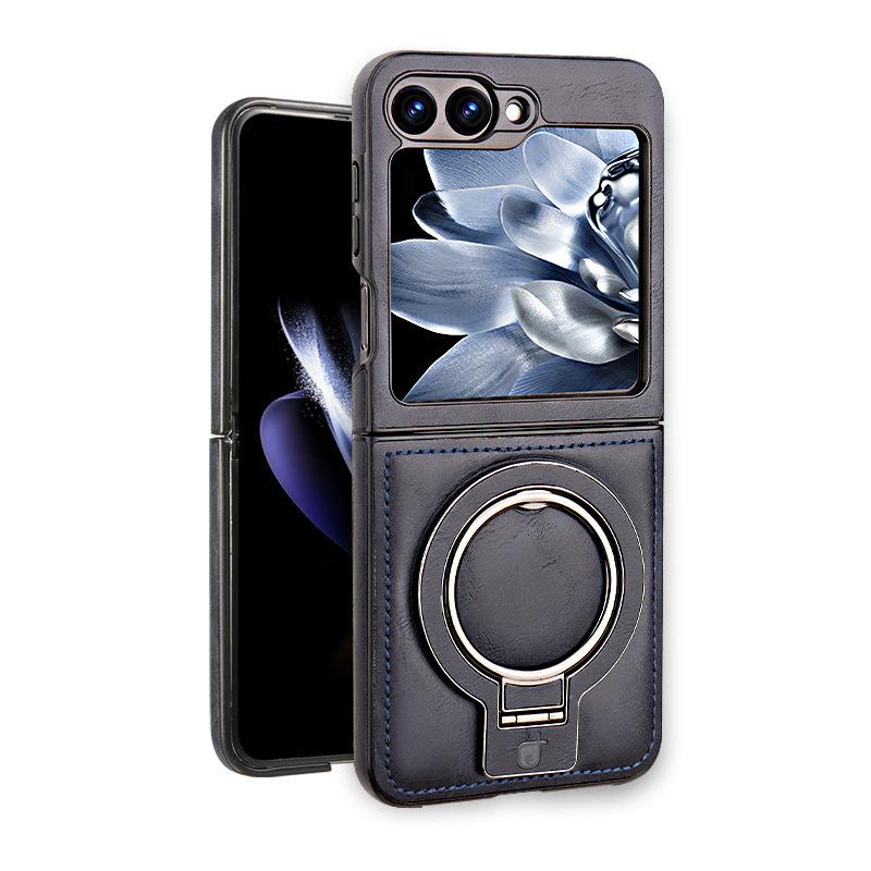 Magnetic Leather Case & Racket Holder for Samsung Galaxy Z Flip6/Flip5