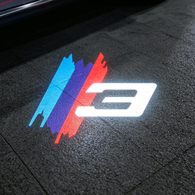 1/2 Pairs LED Door Welcome Light Logo Projector Lamp Car Sticker Fits Mini BMW M Series E46 E60 E90 F18 F20 F30 X1 X3 X5 M2 M3 M