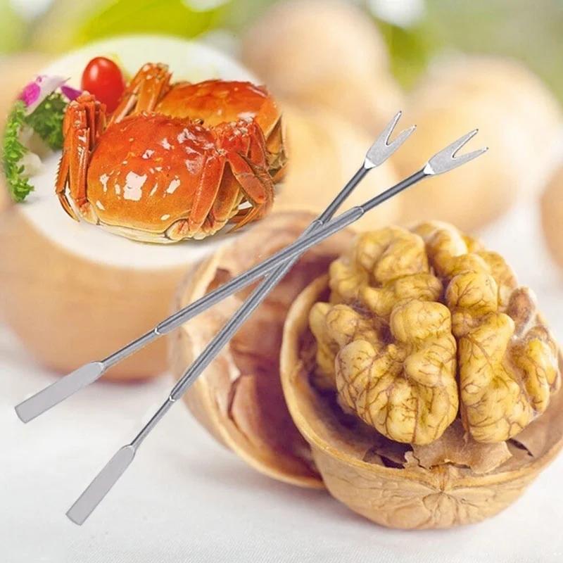 Практичные вилки для оливок, морепродуктов, крабов, омаров, удобные помощники, иглы для орехокола, вилки для еды из нержавеющей стали, высококачественные инструменты