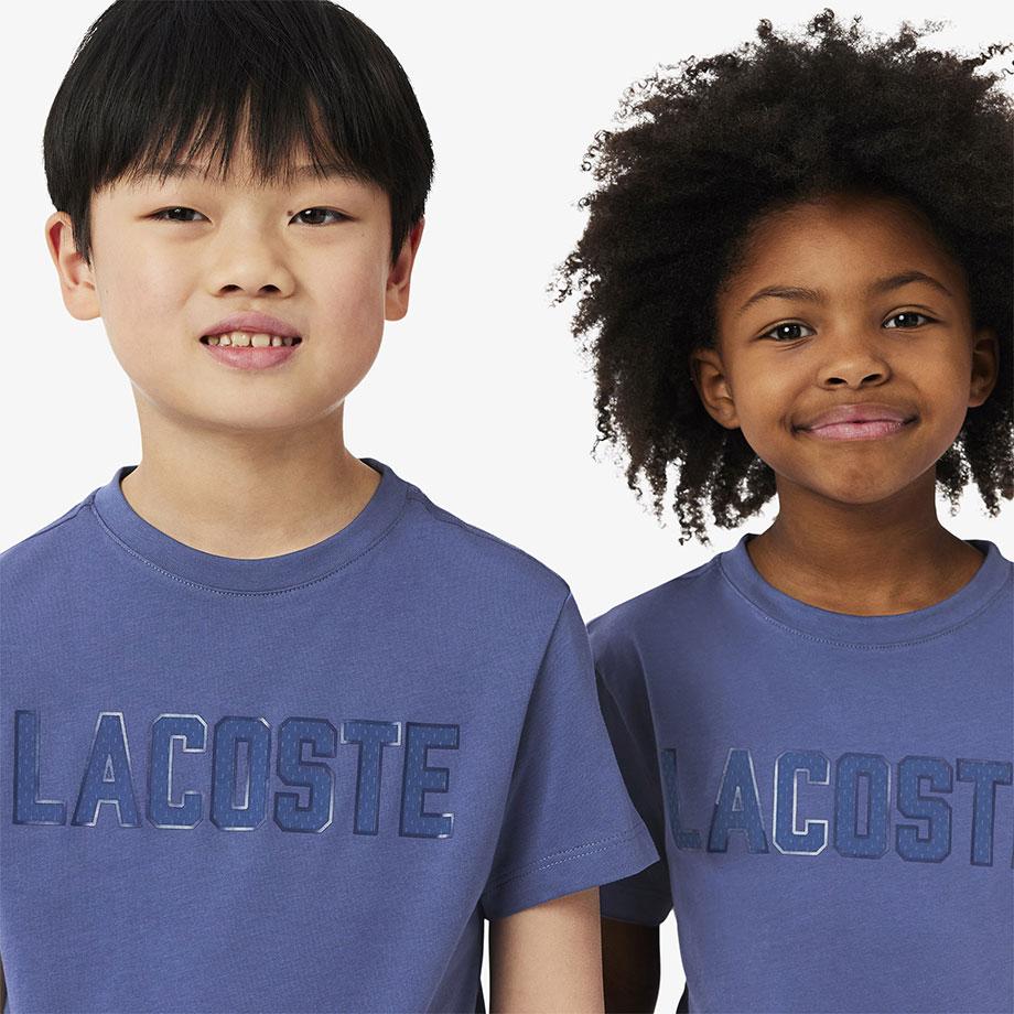 Lacoste Детская футболка с надписью для мальчика, короткий рукав TJ8438-55GI1M