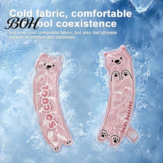 Reusable Non Slip Toilet Seat Protector 1 Pair Cover with Cooling Gel Particles, Cute Cartoon Bear Design, Waterproof Soft Rubber Non-slip Mat,