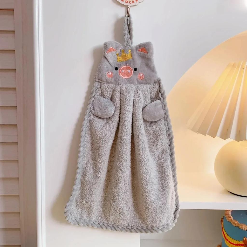 Экономичное полотенце для рук с милым мультяшным поросенком, утолщенное коралловое флисовое мягкое впитывающее воду полотенце, нелиняющая ткань