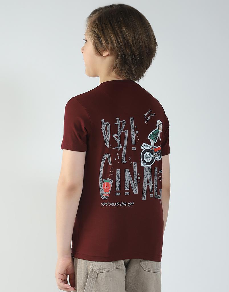 MONTE CARLO Boy's Regular Fit Printed Half Sleeve T-Shirt