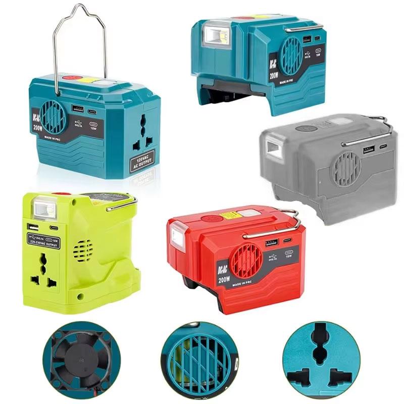 200 Вт Портативный инвертор для аккумулятора Dewalt Для Makita/Bosch/Milwaukee/ Ryobi 18 В Модифицированная синусоида Адаптер питания с USB
