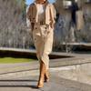 2023 Autumn Versatile Casual Workwear Set: Button-Up Belted Skirt