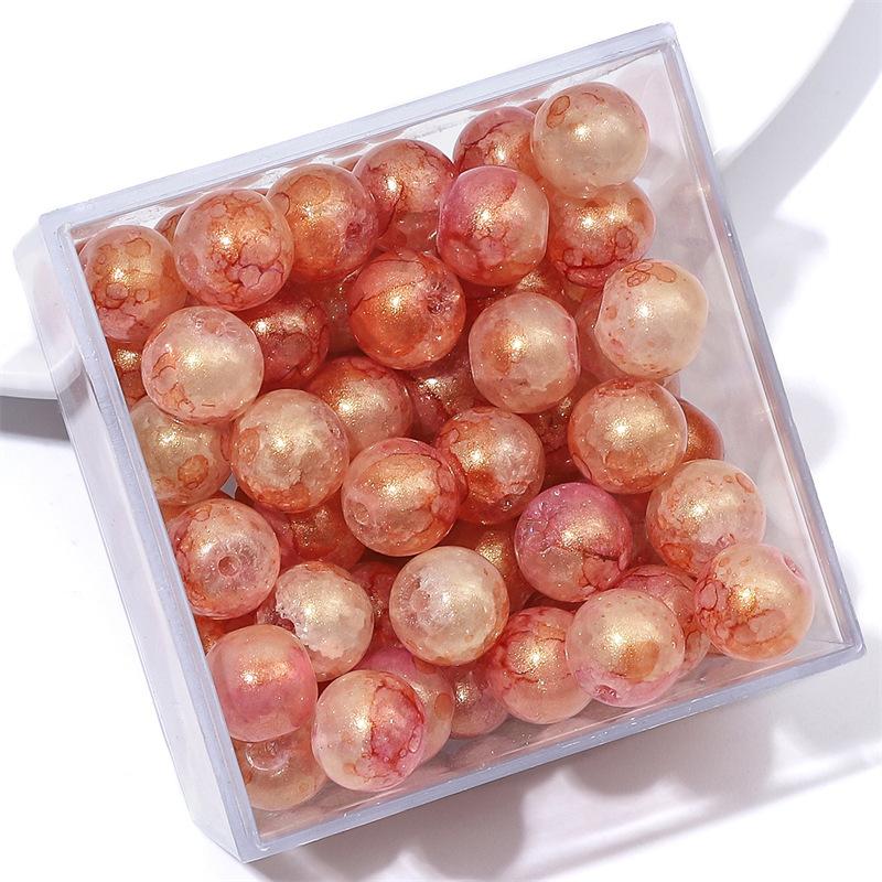 10 мм стеклянные бусины-попки Halo Inside Broken Round Бусины из глазури Ретро-бисер ручной работы Diy Ice Crack Jewelry Бусины-попки для изготовления ювелирных изделий