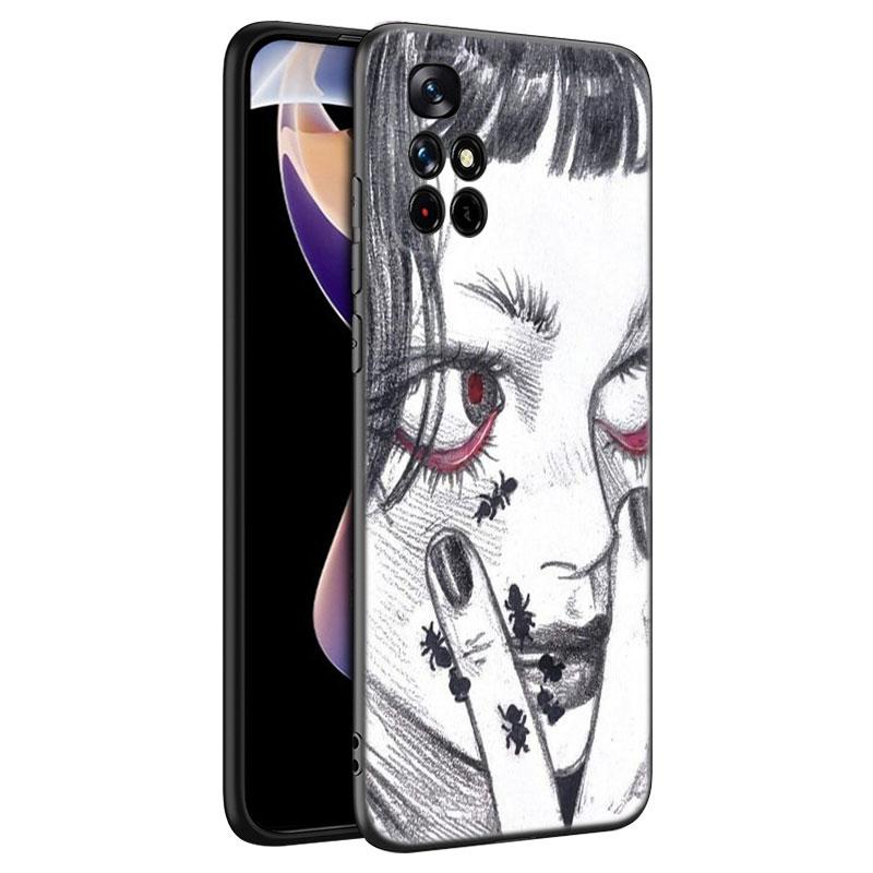 Японский ужас манга черный силиконовый чехол для телефона для Xiaomi Redmi Note 10 11 11S 12 13 4G 8 9 11T Pro 5G Plus 8T 9S 10S 12S
