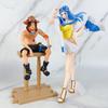 Anime One Piece Luffy Ace Nami Hancock Figure Bar Position Sitting Posture Action Figure PVC Model Doll Collection Toy Gift Kids