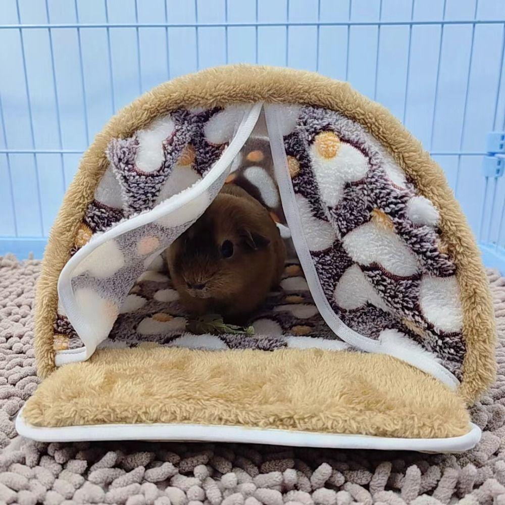 Washable Guinea Pig Hideout Winter Warm Hamster Nest Cozy Guinea Pig Bed Pet Accessories