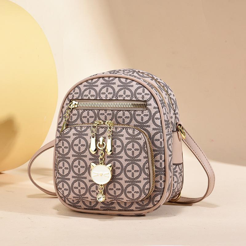 Мода Тиснение Модный Рюкзак Личность Модная Сумка Через Плечо Маленькая Круглая Сумка