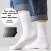 Мужские спортивные носки-трубы из чистого хлопка с дезодорирующим эффектом и влагоотводящими свойствами на весну и осень