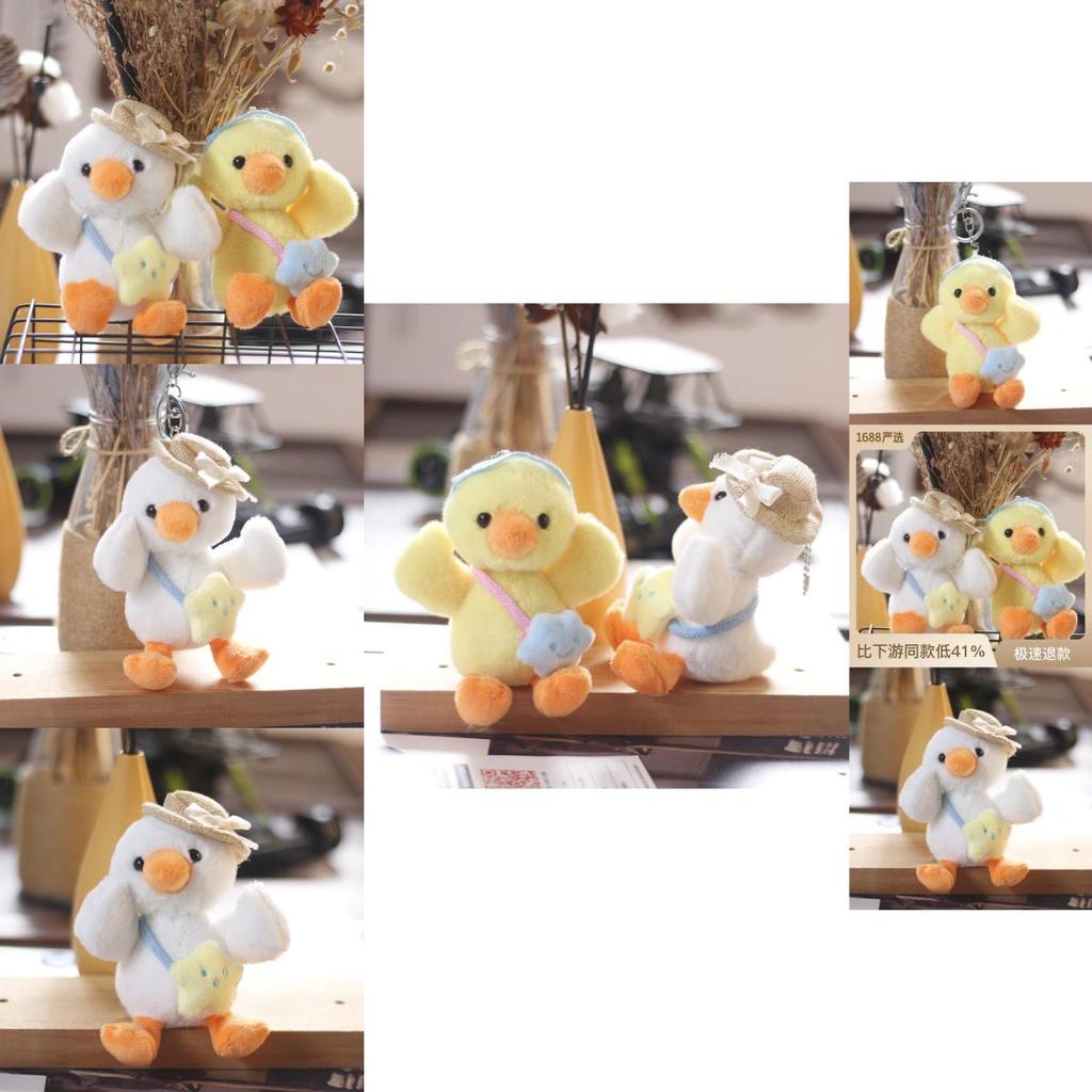 Adorable Plush Duck Keychain Soft Yellow Duck Backpack Charm Cute Stuffed Toy