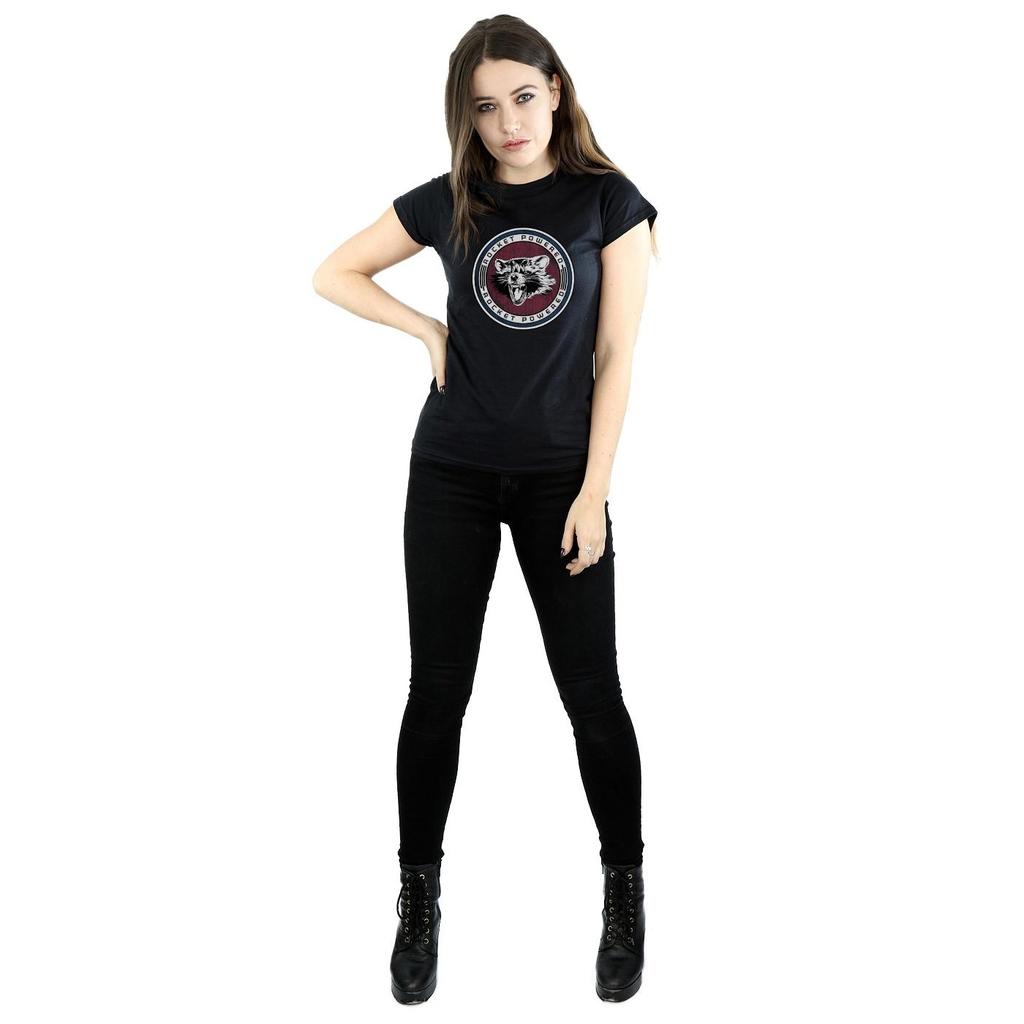 Marvel Womens/Ladies Guardians Of The Galaxy Rocket Powered Cotton T-Shirt