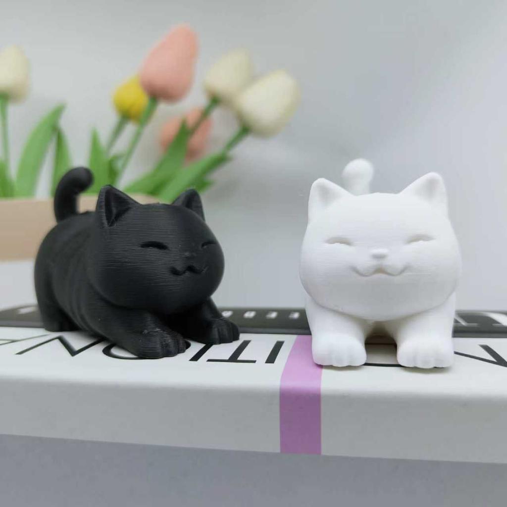 3D-печать, супер милая, креативная, имитация, маленькая статуэтка толстого кота, украшение, модная, креативная статуэтка кота, настольное украшение