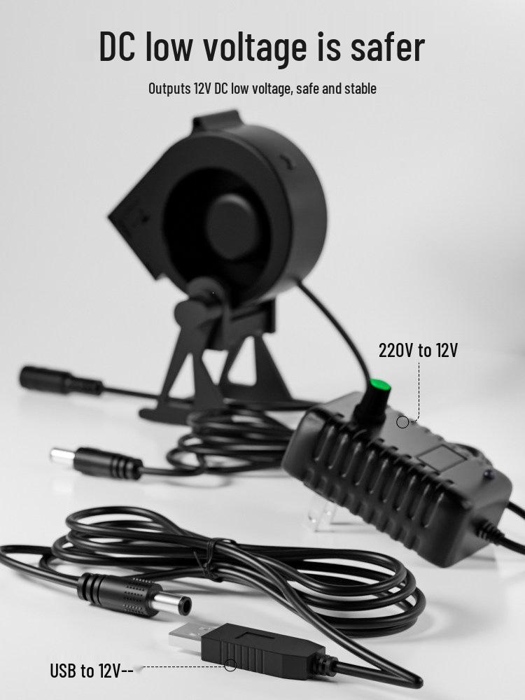 Silent USB Desktop Fan 12V, High-Power, Low-Voltage, Compact Office Circulation Fan