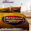 "Arsenal Emblem Golden Texture" Three-piece set (1 * duvet cover + 2 * pillowcase, without core) 2DFlat Duvet cover and pillowcase Bedding set